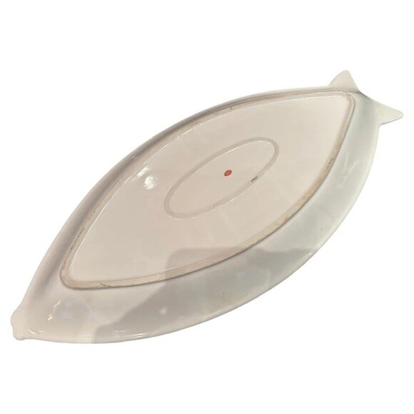 Large Fish Platter, Pesce Crema Oval Pottery, Nautical Neutrals Made in Japan - Picture 6 of 7
